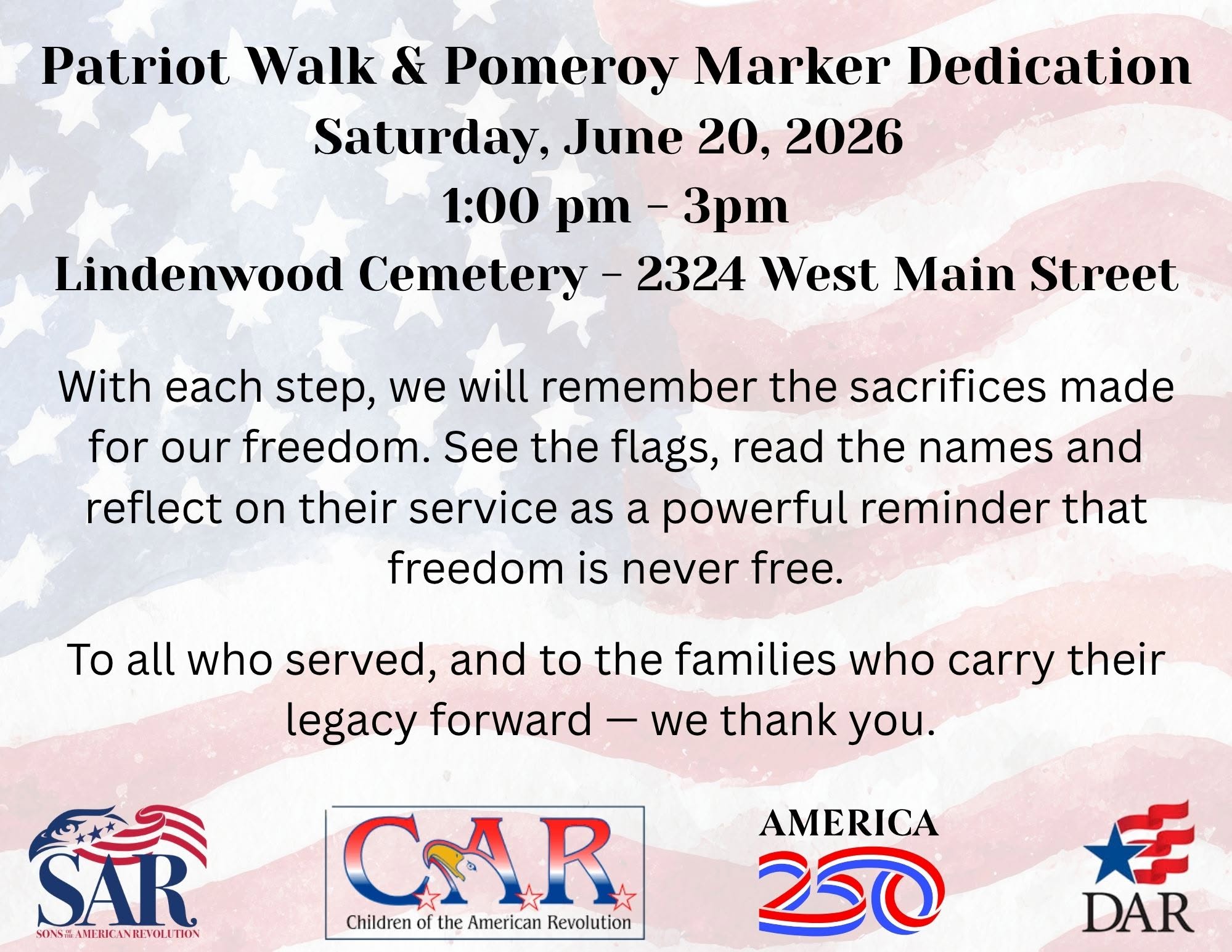 Lindenwood Cemetery Salute to Service Patriot Walk